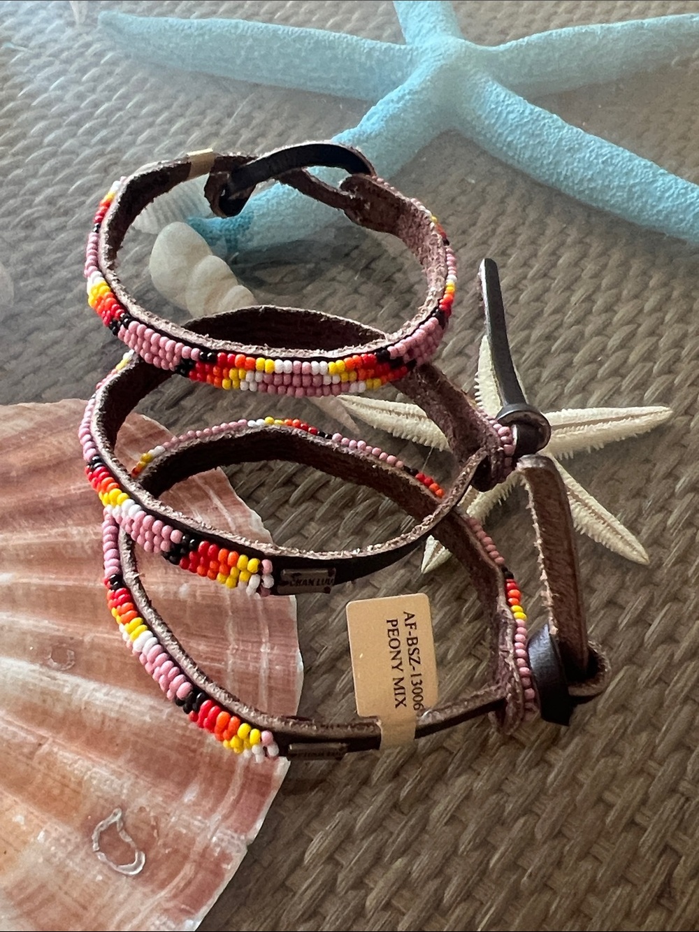 NEW Chan Luu Beaded Leather Single Wrap Bracelet Peony Mix NWT Boho